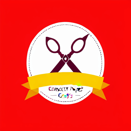 AI Design for conecpt of scissors and paper for crafts logo. colrful