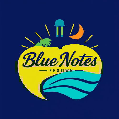 AI Design for Create a vibrant, dynamic logo for a summer jazz festival named “Blue Notes.”