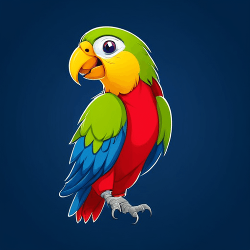 AI Design for parrot looking up right