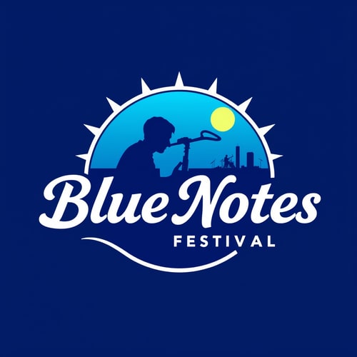 AI Design for Create a vibrant, dynamic logo for a summer jazz festival named “Blue Notes.”