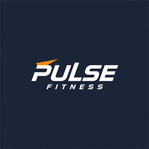 AI Design for Design a modern and energetic logo for "Pulse Fitness," with bold typography and movement-inspired shapes to evoke strength and activity.