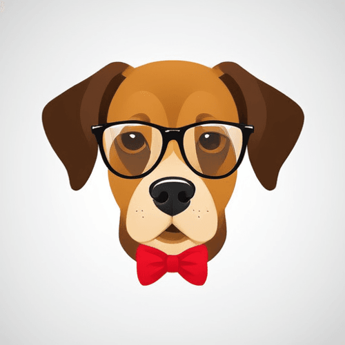 AI Design for dog with glasses