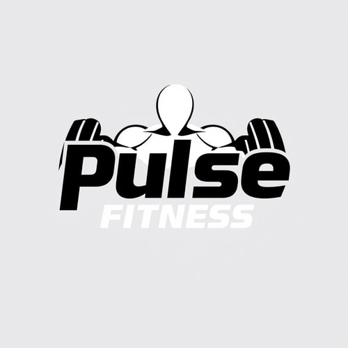 AI Design for Design a modern and energetic logo for "Pulse Fitness," with bold typography and movement-inspired shapes to evoke strength and activity.