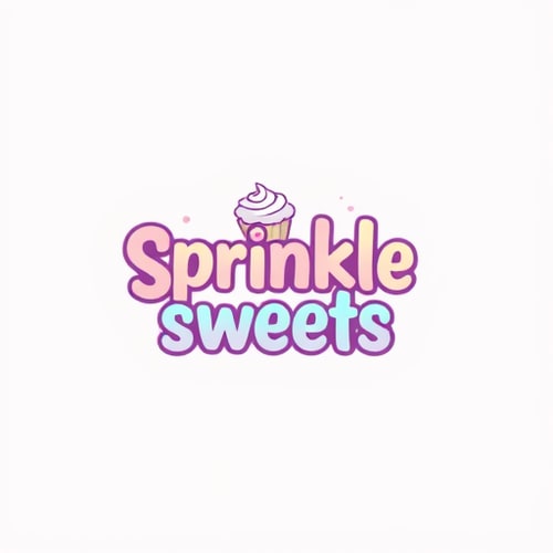 AI Design for Create a playful logo for "Sprinkle Sweets," with fun fonts and pastel colors.