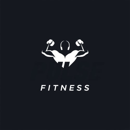 AI Design for Design a modern and energetic logo for "Pulse Fitness," with bold typography and movement-inspired shapes to evoke strength and activity.