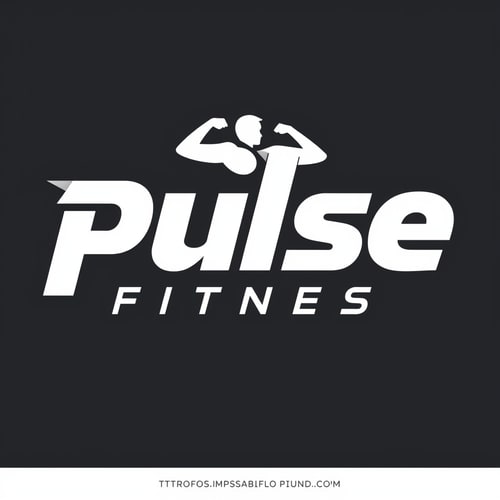 AI Design for Design a modern and energetic logo for "Pulse Fitness," with bold typography and movement-inspired shapes to evoke strength and activity.