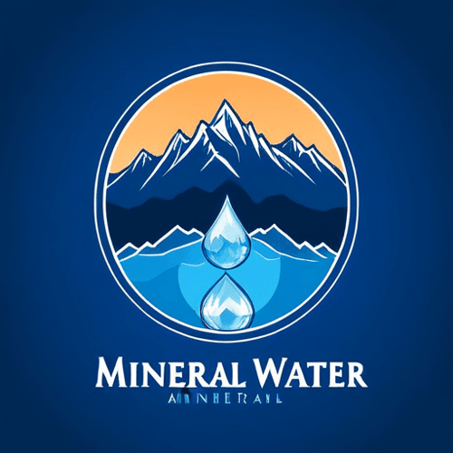 AI Design for logo of a mineral water company, with mountains in the background