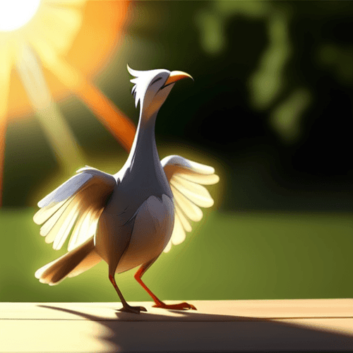 AI Design for bird dancing in the sun