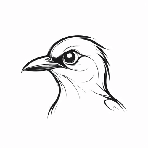 AI Design for bird sketch looking straight