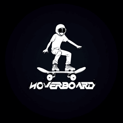 AI Design for hoverboard logo. cool. futuristic. skateboard element. add HOVER text