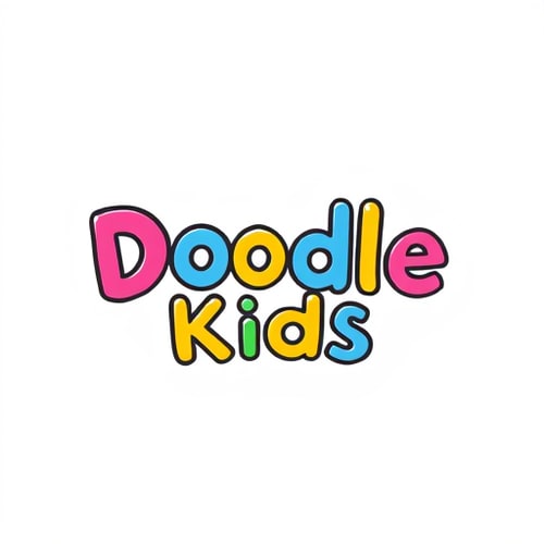 AI Design for Create a whimsical logo for "Doodle Kids," using colorful, hand-drawn fonts.
