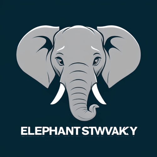 AI Design for elephant looking sideways, face only