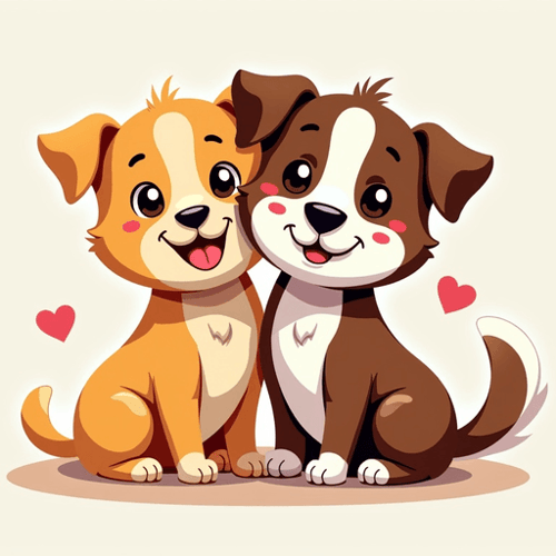 AI Design for cat and dog friends. 2d style logo.