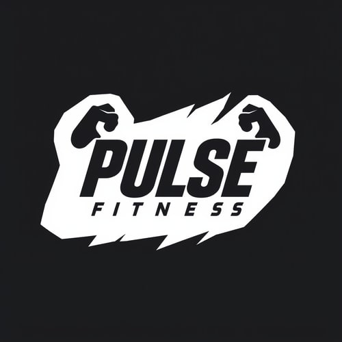 AI Design for Design a modern and energetic logo for "Pulse Fitness," with bold typography and movement-inspired shapes to evoke strength and activity.