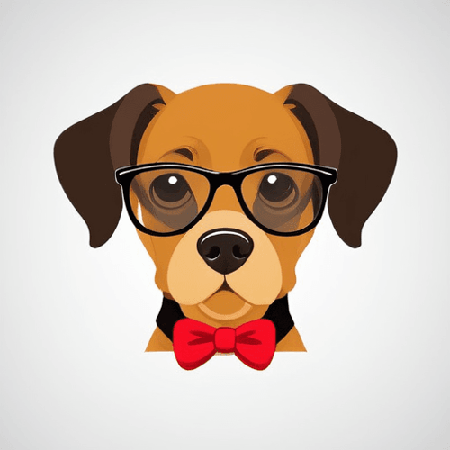 AI Design for dog with glasses