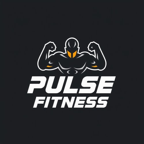 AI Design for Design a modern and energetic logo for "Pulse Fitness," with bold typography and movement-inspired shapes to evoke strength and activity.