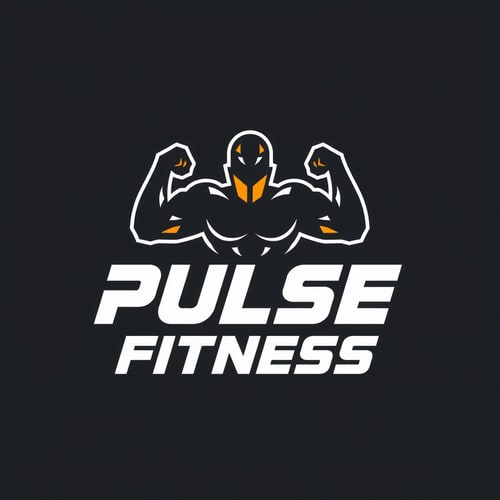AI Design for Design a modern and energetic logo for "Pulse Fitness," with bold typography and movement-inspired shapes to evoke strength and activity.
