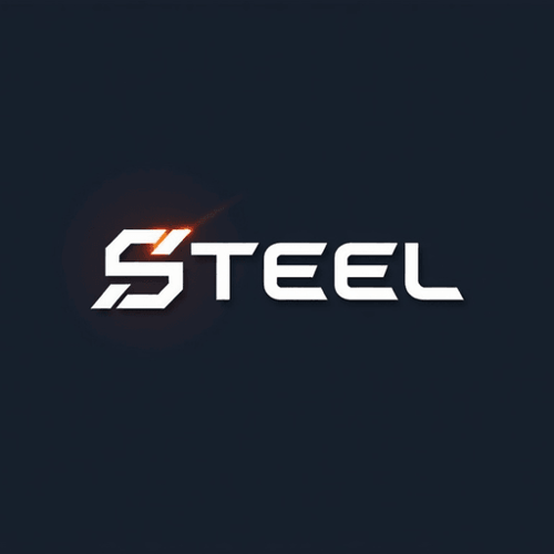 AI Design for In the realm of modern branding, envision a sleek, flat, 2D design logo created for a prominent construction company named "Steel." 
