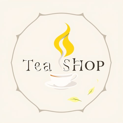 AI Design for logo of a tea shop, with yellow vibes