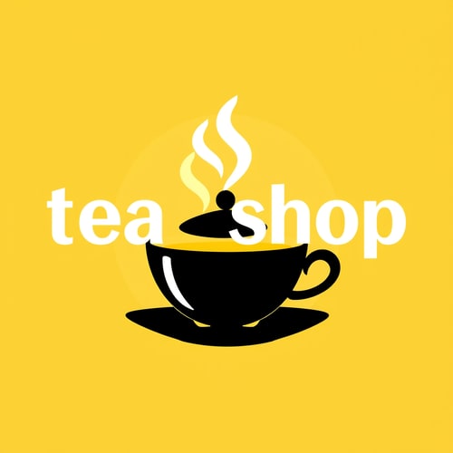 AI Design for logo of a tea shop, with yellow vibes