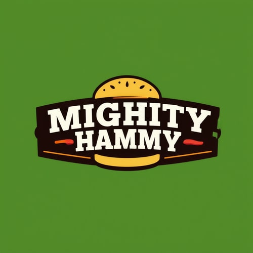 AI Design for Design a playful logo for a gourmet burger restaurant, “Mighty hammy.”