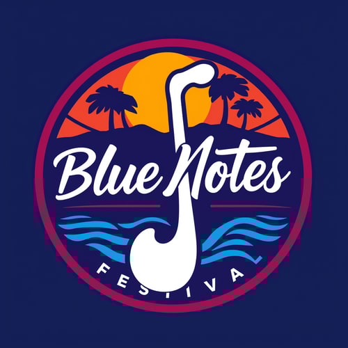 AI Design for Create a vibrant, dynamic logo for a summer jazz festival named “Blue Notes.”