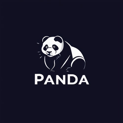 AI Design for panda with happy eyes