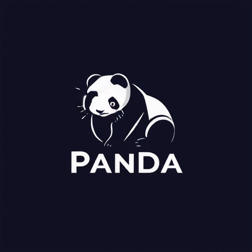 AI Design for panda with happy eyes
