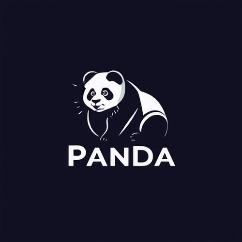 AI Design for panda with happy eyes