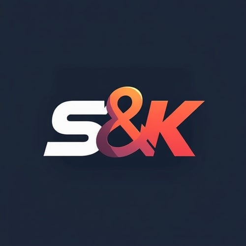 AI Design for S&K text. connect the & and K
