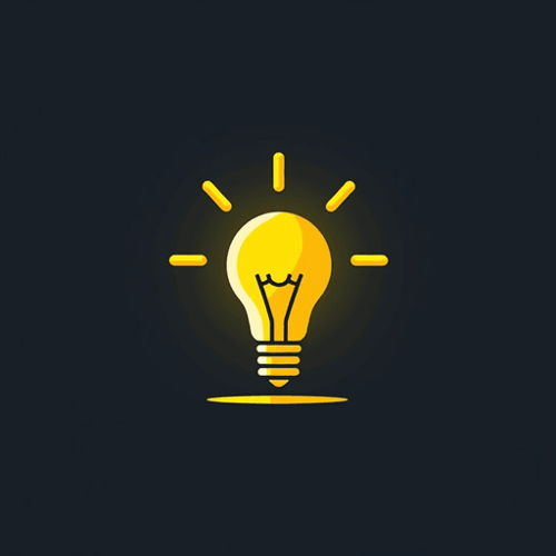 AI Design for Design a minimalist lightbulb with bright yellow colors and clean, sans-serif typography for "BrightSpark". The logo should be a Wordmark type.