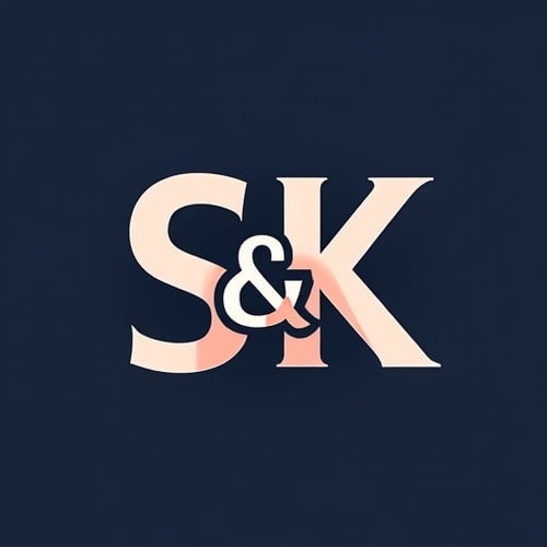 AI Design for S&K text. connect the & and K