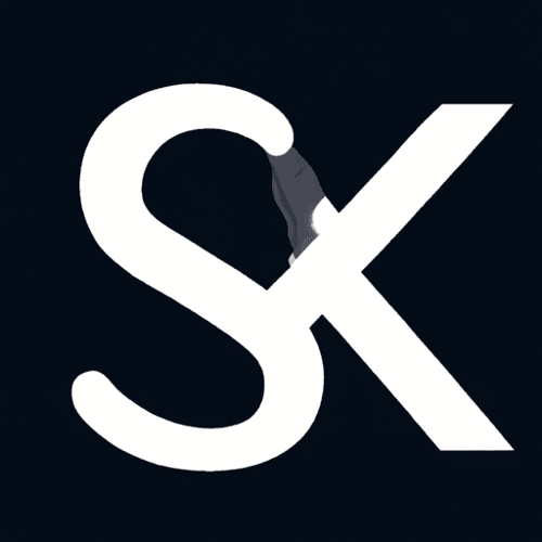AI Design for S&K in White. Dark blue background