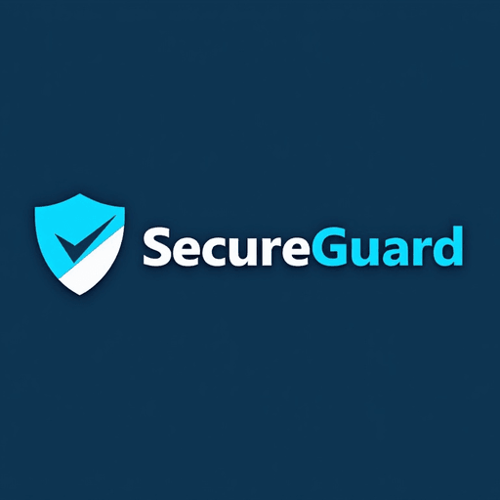 AI Design for Illustrate a shield with a checkmark in professional blue and white colors and clean, sans-serif typography for "SecureGuard"