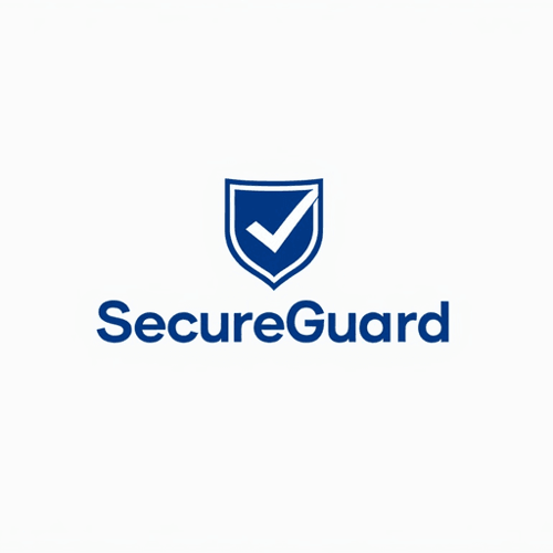 AI Design for Illustrate a shield with a checkmark in professional blue and white colors and clean, sans-serif typography for "SecureGuard"