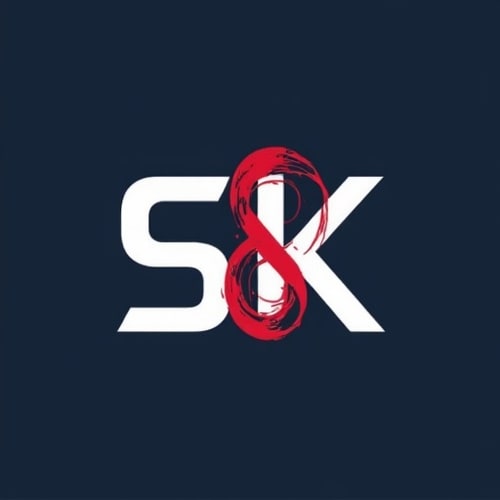 AI Design for S&K text. connect the & and K