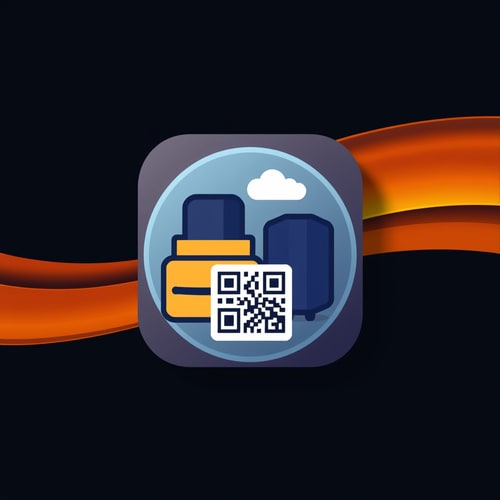AI Design for an app icon for ios for an inventory app which scaned value assets from asset accounting with a small qr code