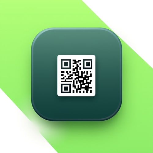 AI Design for an app icon for ios for an inventory app which scaned value assets from asset accounting with a small qr code