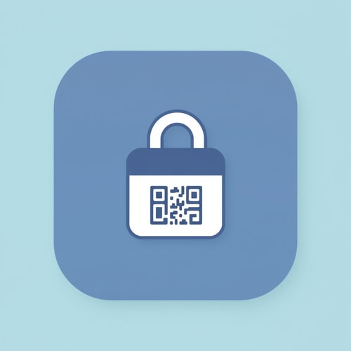 AI Design for an app icon for ios for an inventory app which scaned value assets from asset accounting with a small qr code
