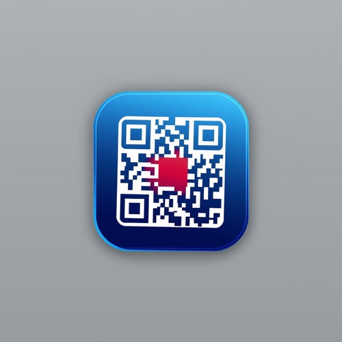 AI Design for an app icon for ios for an app which scaned fixed assets via qr code label