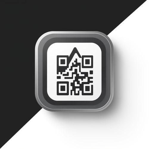 AI Design for an app icon for ios for an app which scaned fixed assets via qr code label