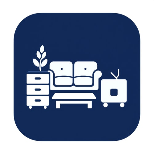 AI Design for an app icon for ios for an inventory app which scaned furniture and machines from asset accounting