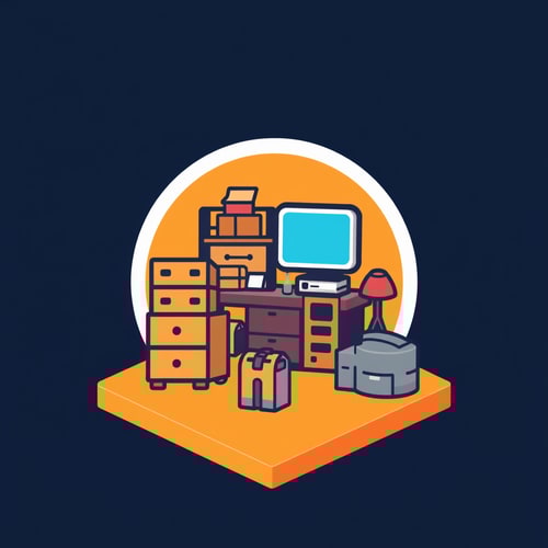 AI Design for an app icon for ios for an inventory app which scaned furniture and machines from asset accounting
