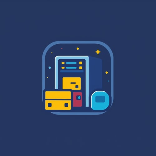 AI Design for an app icon for ios for an inventory app which server and industrial machines machines from asset accounting