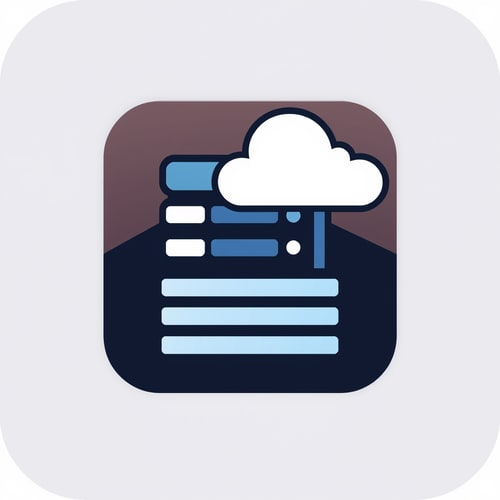 AI Design for an app icon for ios for an inventory app which server and industrial machines machines from asset accounting