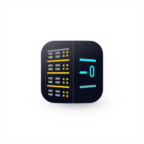 AI Design for an app icon for ios for an inventory app which server and industrial machines machines from asset accounting
