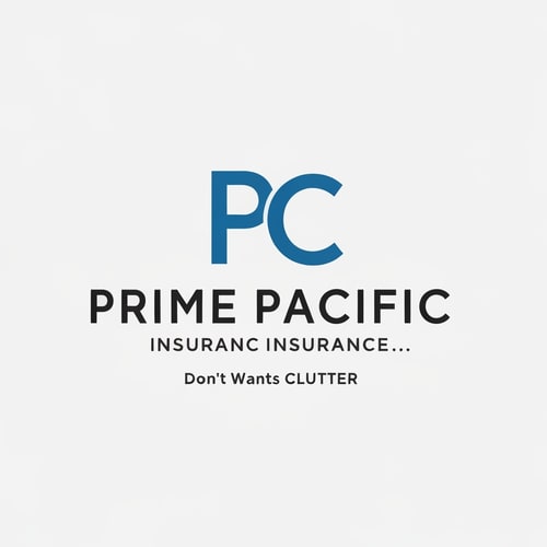 AI Design for logo name: PRIME PACIFIC INSURANCE Wants SLEEK.......My initials are PC. I was thinking of Prime pacifiC to make the P and C stand out. Don't Wants CLUTTER About Us INSURANCE SERVICES