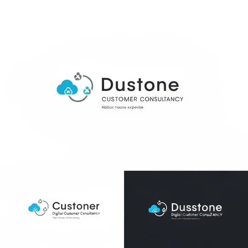 AI Design for logo design for Digital Customer Consultancy (DCC) — a modern, professional consultancy that helps organizations optimize their digital customer journey — focus on confidence, expertise, innovation, and a human touch — style should be clean, minimal, and elegant, combining technology and human connection — text + icon layout — the icon may incorporate subtle symbolism of connection, collaboration, or a 360° customer journey — avoid any references to Salesforce, clouds, or generic tech clichés — suitable for both digital and print use — balanced color palette expressing trust and innovation (e.g., blues, teals, greys, or modern neutrals) — modern geometric or softly organic shapes — corporate yet approachable feel — fits consultancy and technology sectors — includes horizontal and vertical logo versions — vector style, high contrast, professional presentation on white and dark backgrounds — no mockups or watermarks, no text effects