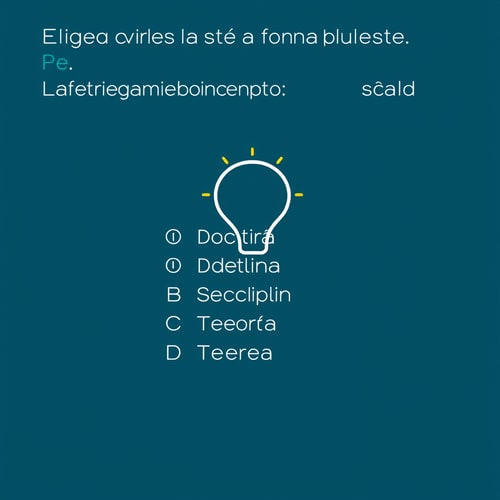 AI Design for Elige la palabra que más se aleja del significado de: Doctrina A) Ideario B) Disciplina C) Teoría D) Idea 