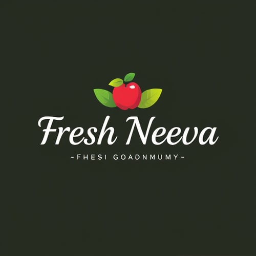 AI Design for Design a logo for the name “Fresh Neeva” which export fruits it should be elegant and meaningful